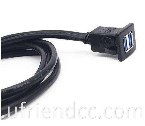 USB 3.0 Uma fêmea para fêmea de descarga de descarga de descarga de montagem dupla porta USB Cabo à prova d'água para motocicleta de barco para barco